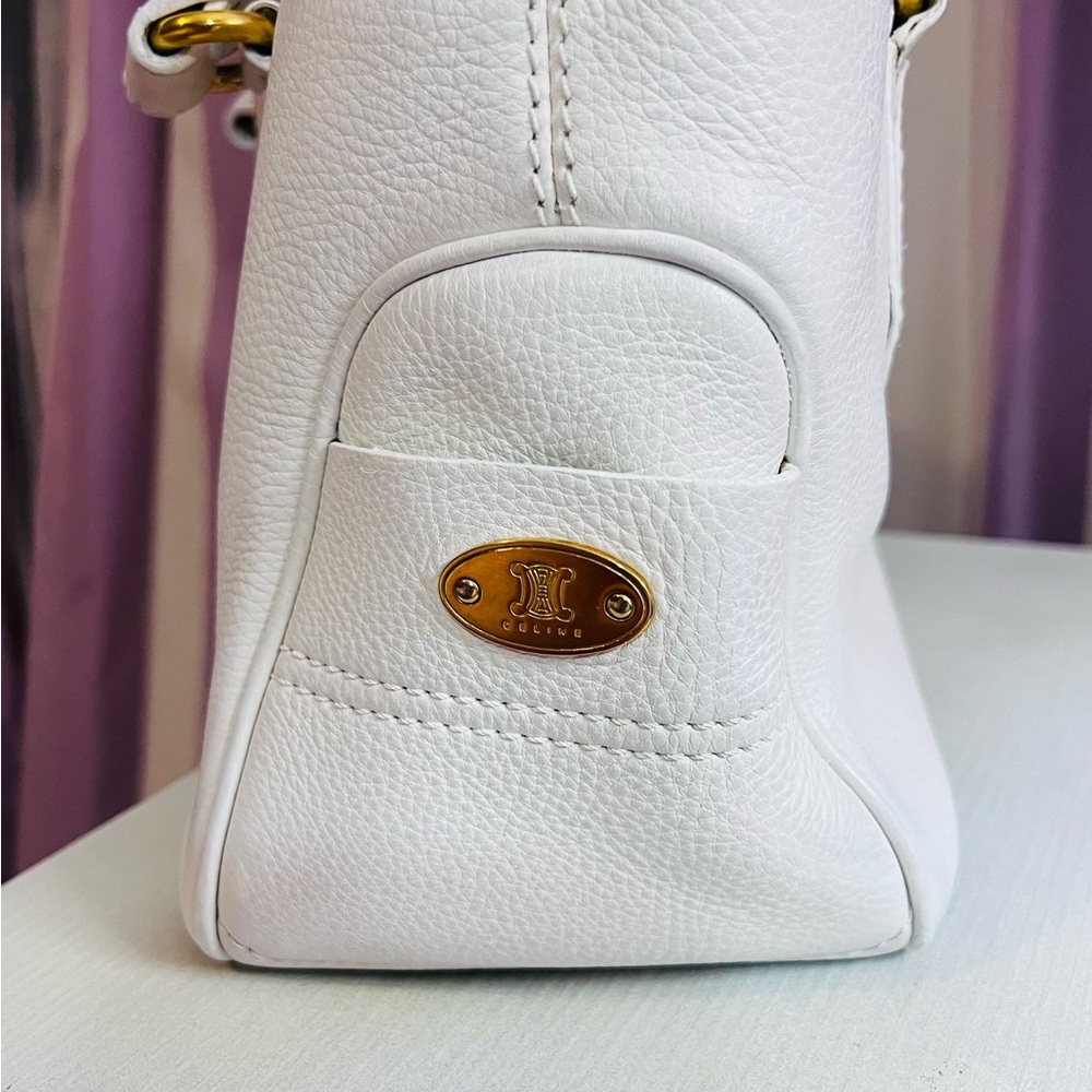 Celene White Satchel Textured Leather - Picture 3 of 16